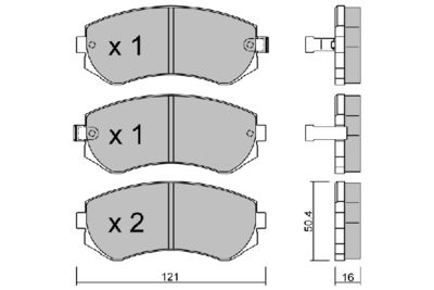 BPNI1908 AISIN Комплект тормозных колодок, дисковый тормоз