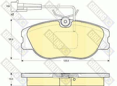 6110581 GIRLING Комплект тормозных колодок, дисковый тормоз