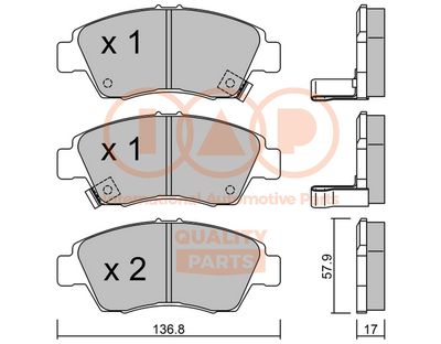 70406017P IAP QUALITY PARTS Комплект тормозных колодок, дисковый тормоз