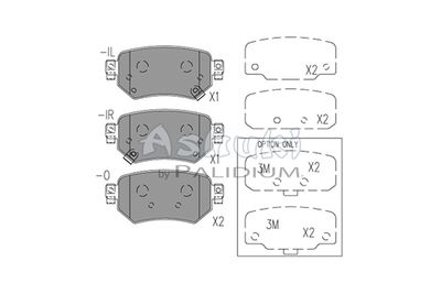 M07548 ASHUKI by Palidium Комплект тормозных колодок, дисковый тормоз