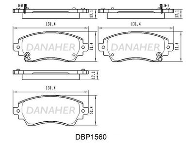 DBP1560 DANAHER Комплект тормозных колодок, дисковый тормоз