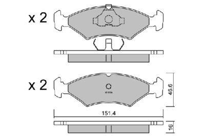 BPTO1013 AISIN Комплект тормозных колодок, дисковый тормоз