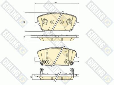 6136216 GIRLING Комплект тормозных колодок, дисковый тормоз
