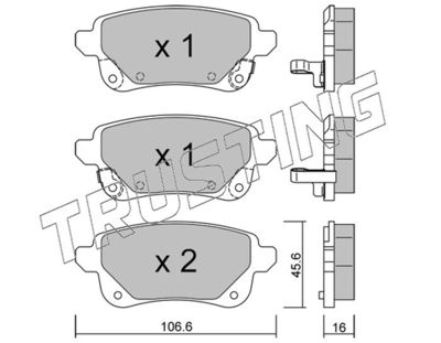 11121 TRUSTING Комплект тормозных колодок, дисковый тормоз