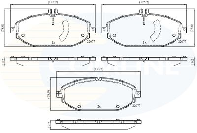 CBP02364 COMLINE Комплект тормозных колодок, дисковый тормоз