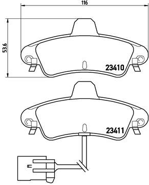 P24038 BREMBO Комплект тормозных колодок, дисковый тормоз