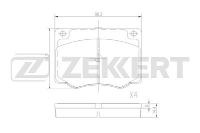 BS3043 ZEKKERT Комплект тормозных колодок, дисковый тормоз