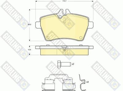 6116291 GIRLING Комплект тормозных колодок, дисковый тормоз