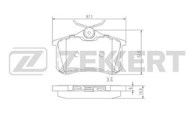 BS1127 ZEKKERT Комплект тормозных колодок, дисковый тормоз