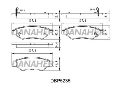 DBP5235 DANAHER Комплект тормозных колодок, дисковый тормоз