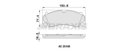 AA0451 BRAXIS Комплект тормозных колодок, дисковый тормоз