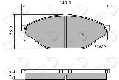 ADB0440 COMLINE Комплект тормозных колодок, дисковый тормоз