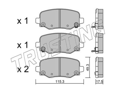 10181 TRUSTING Комплект тормозных колодок, дисковый тормоз