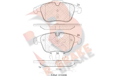 RB1886203 R BRAKE Комплект тормозных колодок, дисковый тормоз