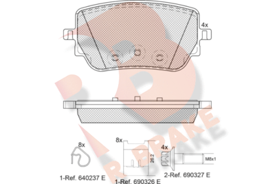 RB2352 R BRAKE Комплект тормозных колодок, дисковый тормоз