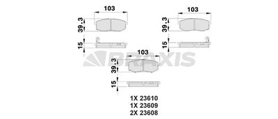 AB0523 BRAXIS Комплект тормозных колодок, дисковый тормоз