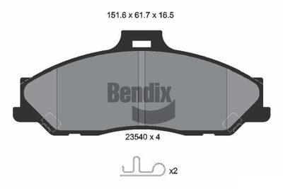 BPD2007 BENDIX Braking Комплект тормозных колодок, дисковый тормоз