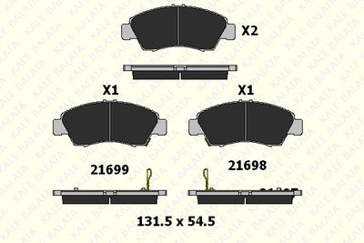 2169715805 KALE Комплект тормозных колодок, дисковый тормоз