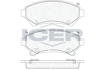 141182 ICER Комплект тормозных колодок, дисковый тормоз