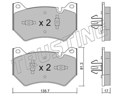 11701 TRUSTING Комплект тормозных колодок, дисковый тормоз