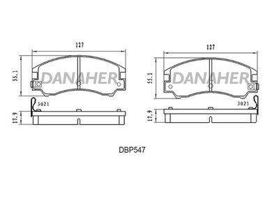 DBP547 DANAHER Комплект тормозных колодок, дисковый тормоз