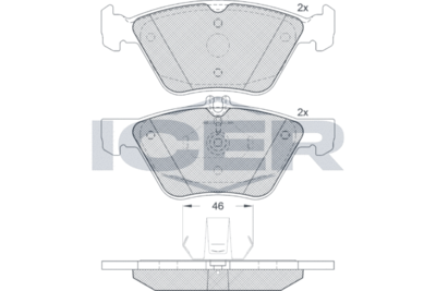 181159 ICER Комплект тормозных колодок, дисковый тормоз