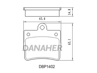 DBP1402 DANAHER Комплект тормозных колодок, дисковый тормоз