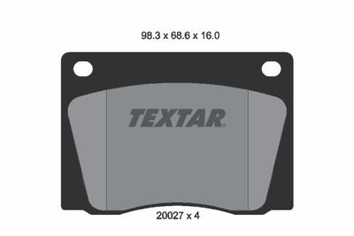 2002701 TEXTAR Комплект тормозных колодок, дисковый тормоз