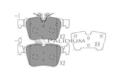 P11568 ASHUKI by Palidium Комплект тормозных колодок, дисковый тормоз