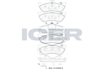 181392 ICER Комплект тормозных колодок, дисковый тормоз