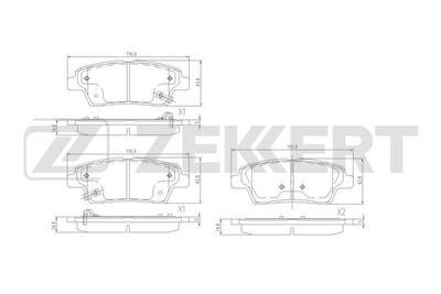 BS3049 ZEKKERT Комплект тормозных колодок, дисковый тормоз