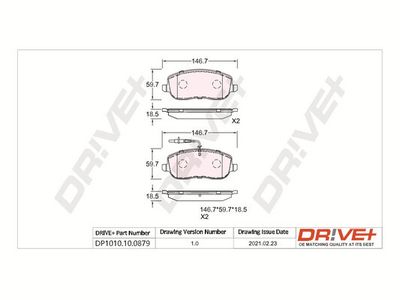 DP1010100879 Dr!ve+ Комплект тормозных колодок, дисковый тормоз