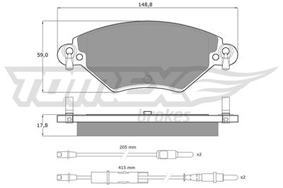 TX1331 TOMEX Brakes Комплект тормозных колодок, дисковый тормоз