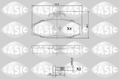 6216141 SASIC Комплект тормозных колодок, дисковый тормоз