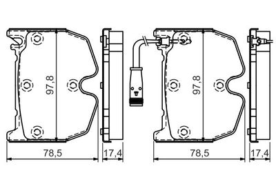 0986494364 BOSCH Комплект тормозных колодок, дисковый тормоз