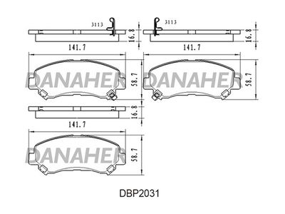 DBP2031 DANAHER Комплект тормозных колодок, дисковый тормоз