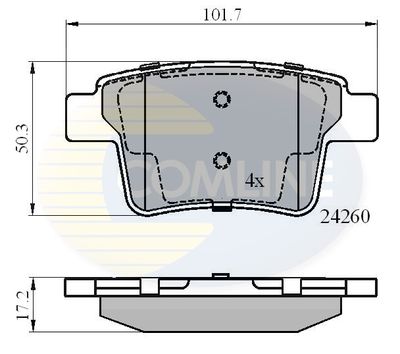 CBP01557 COMLINE Комплект тормозных колодок, дисковый тормоз