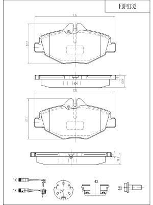 FBP4132 FI.BA Комплект тормозных колодок, дисковый тормоз