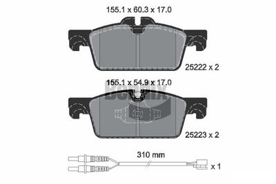 BPD1125 BENDIX Braking Комплект тормозных колодок, дисковый тормоз