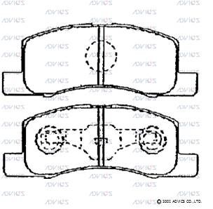 SN876 ADVICS Комплект тормозных колодок, дисковый тормоз