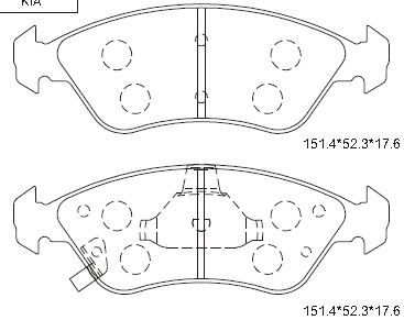 KD9731 ASIMCO Комплект тормозных колодок, дисковый тормоз