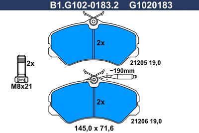 B1G10201832 GALFER Комплект тормозных колодок, дисковый тормоз