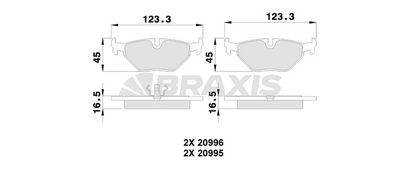 AB0249 BRAXIS Комплект тормозных колодок, дисковый тормоз