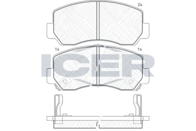 141164 ICER Комплект тормозных колодок, дисковый тормоз