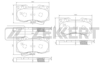 BS1051 ZEKKERT Комплект тормозных колодок, дисковый тормоз