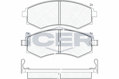 181267 ICER Комплект тормозных колодок, дисковый тормоз