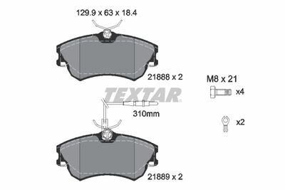 2188801 TEXTAR Комплект тормозных колодок, дисковый тормоз