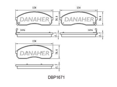 DBP1671 DANAHER Комплект тормозных колодок, дисковый тормоз