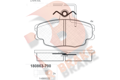 RB0863700 R BRAKE Комплект тормозных колодок, дисковый тормоз