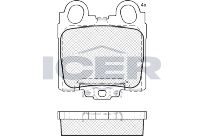 182208 ICER Комплект тормозных колодок, дисковый тормоз